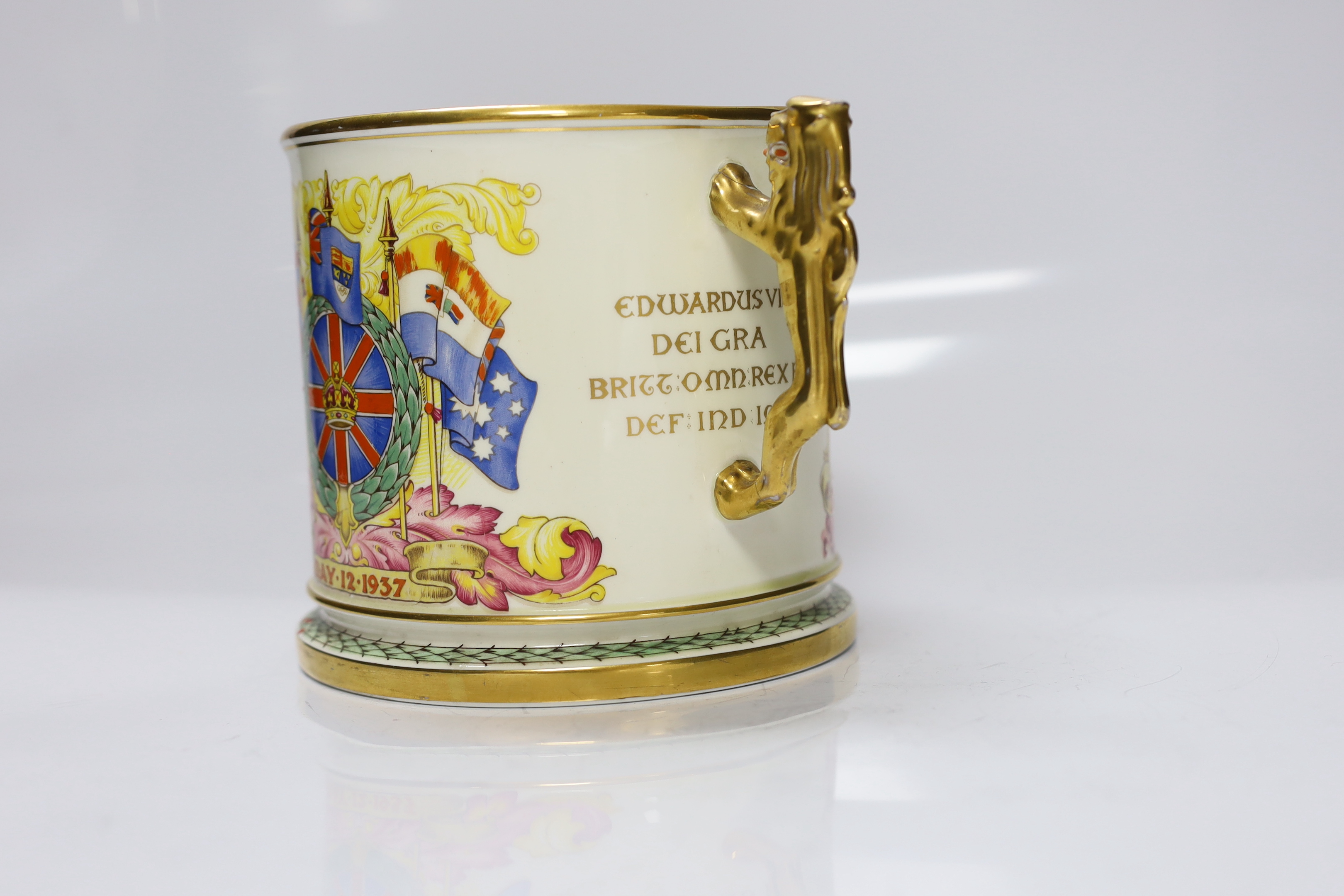 A large Paragon two handled Edward VIII coronation cup, Limited edition number 221/1000, 15.5cm tall